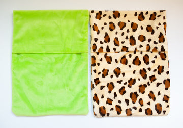 Happy Heat Hot Water Bottle Cover, Extra, Green, Animal Print (Set of 2)